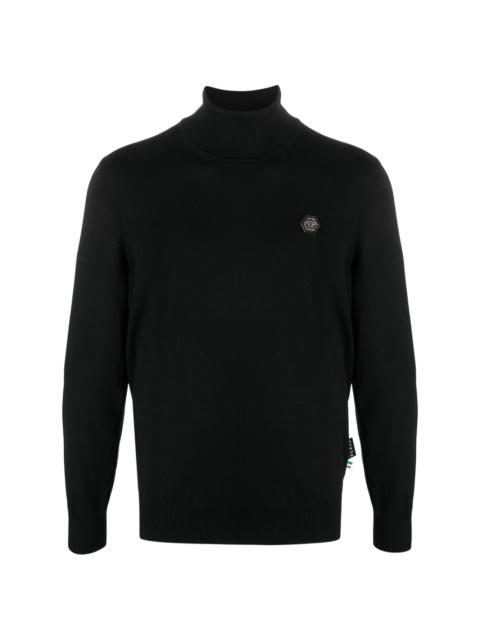 PHILIPP PLEIN roll-neck merino wool jumper