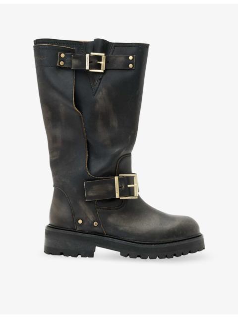 ALLSAINTS Tay buckled leather knee-high boots