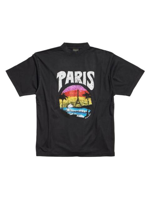 BALENCIAGA Paris Tropical T-Shirt Medium Fit - Black
