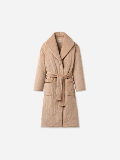 UGG ® Women's Raechelle Blanket Robe in Sand/Chestnut