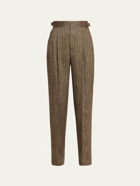 Loro Piana Malik Pleated Straight-Leg Trousers