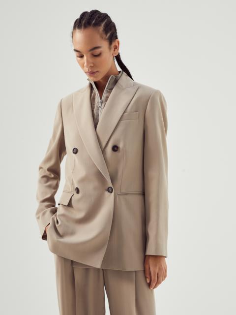 Brunello Cucinelli Viscose and virgin wool blazer with monili