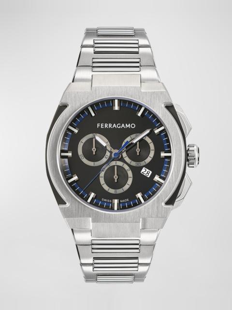 FERRAGAMO Men's 43mm Supreme Chrono Watch with Bracelet Strap