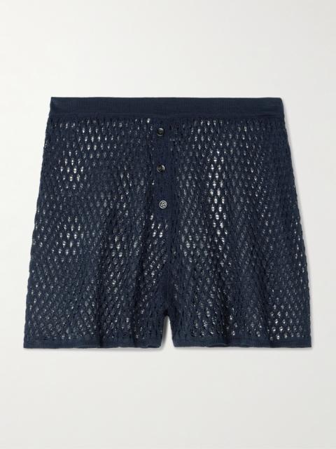 KIKI DE MONTPARNASSE Crocheted Silk Shorts