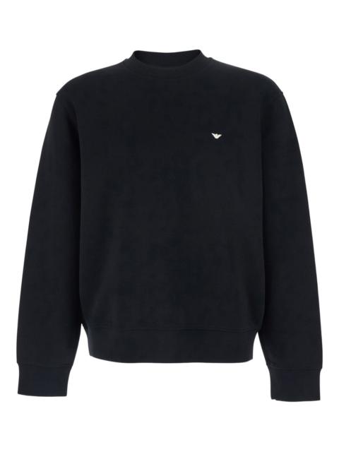 EMPORIO ARMANI crew-neck logo-embroidery sweatshirt