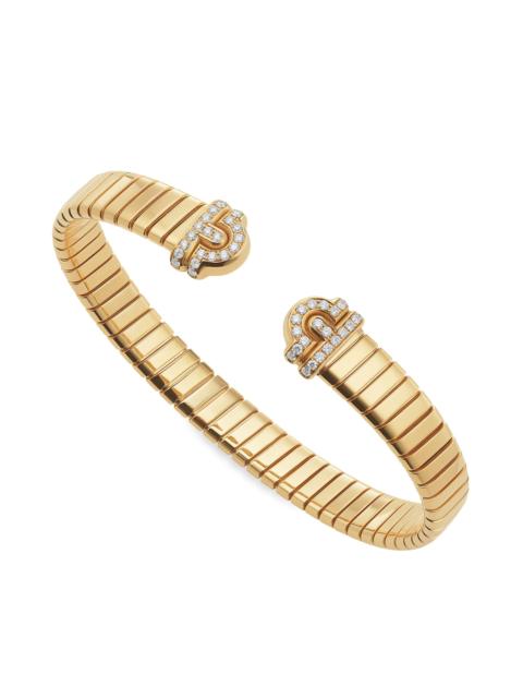 BVLGARI Women's Tubogas 18K Yellow Gold & 0.35 TCW Diamond Cuff Bracelet - Yellow Gold