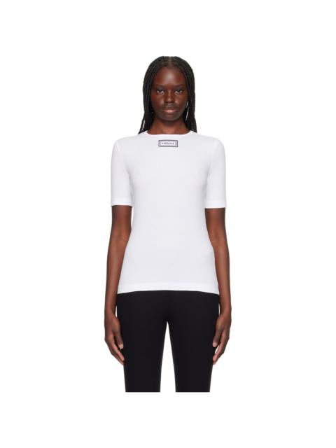 VERSACE White Rib & Embroidery Patch T-shirt