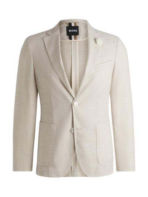 BOSS SLIM-FIT BLAZER IN MICRO-PATTERNED FABRIC