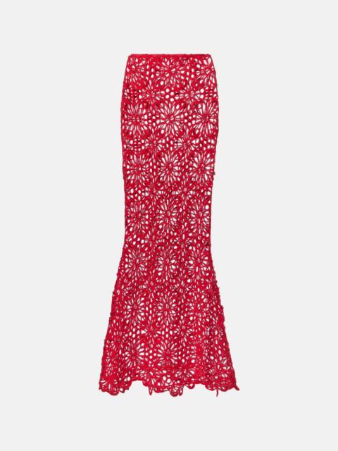 NORMA KAMALI Obie cotton-blend crochet maxi skirt