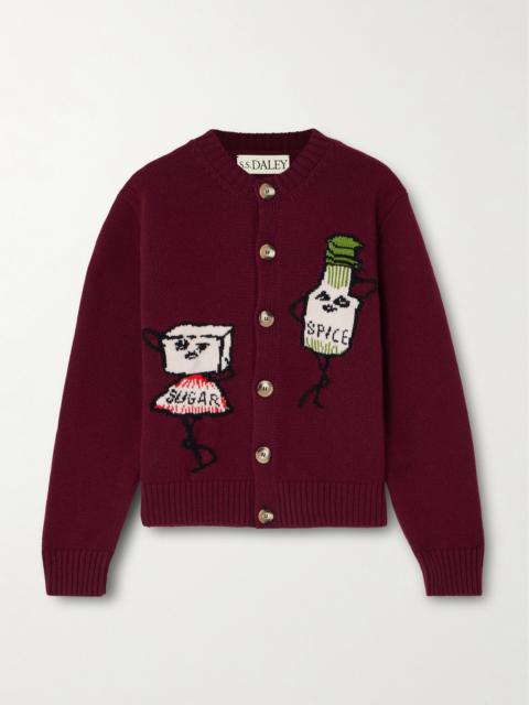 S.S.DALEY Sugar & Spice Intarsia Wool Cardigan