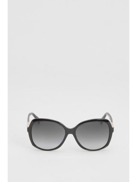 KAREN MILLEN Rounded Gold Detail Sunglasses