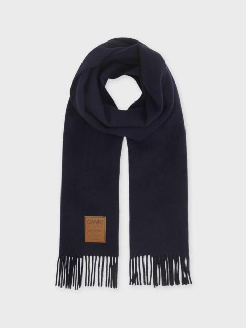 GANNI Scarf Double Face Wool  Sky captain ONESIZE