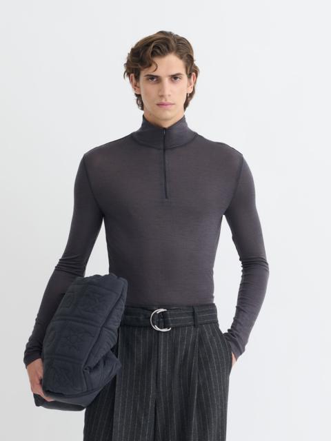 Nanushka Melange Wool Jersey Turtleneck Top