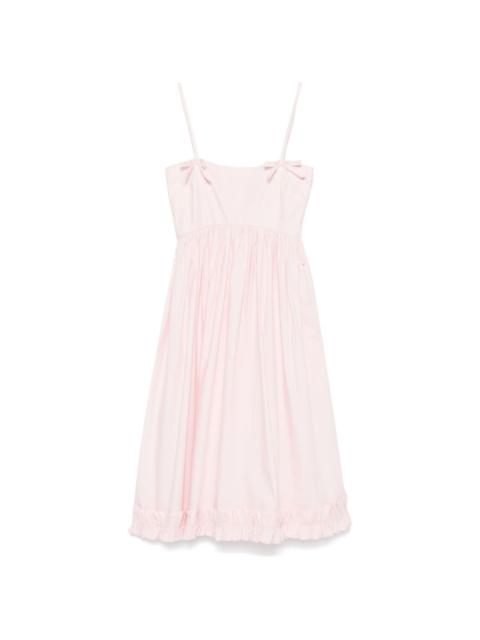GANNI poplin strap midi dress