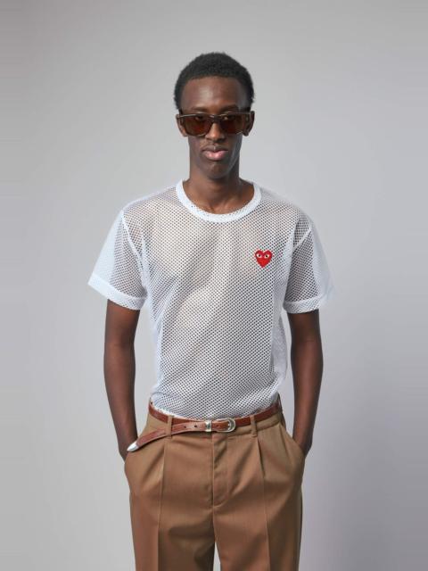 Comme des Garçons PLAY Mesh T-shirt Red Emblem