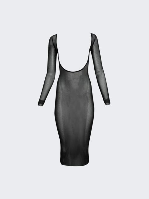 X Shayne Oliver  Mesh Low Cut And Backless Dress Black