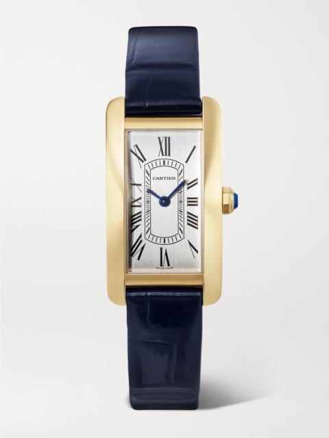 Cartier Tank Américaine 35mm Mini 18-karat Gold And Alligator Watch