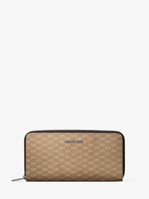 MICHAEL KORS Cooper Logo Debossed Polyester Microsuede Zip-Around Wallet
