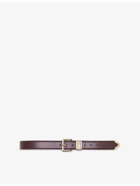 maje Smooth Leather Buckle Belt