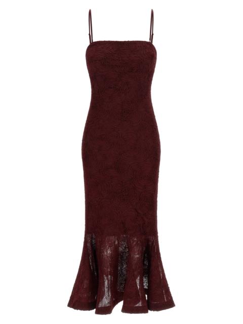 ROTATE 'Flower Mesh Flounce' Dress