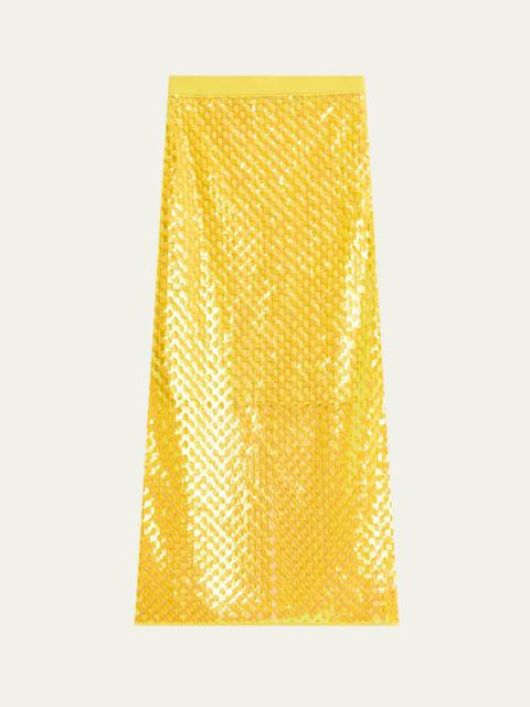 ZANKOV Halene Perforated Midi Skirt
