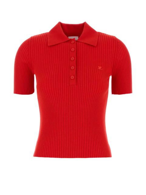 courrèges Courreges Women Red Viscosa Blend Polo Shirt