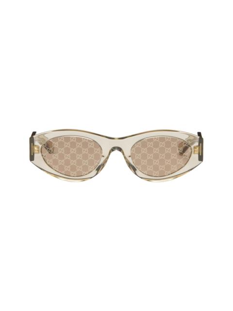 GUCCI Yellow Monogram Wirecore Sunglasses