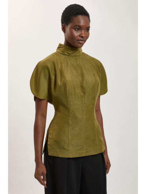 KAREN MILLEN Organza High Neck Sleeveless Top