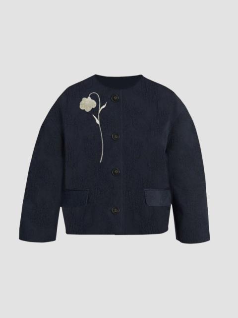 Erdem FLOWER JACQUARD CROPPED JACKET