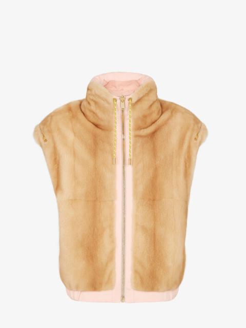 FENDI Mink and pink nylon vest