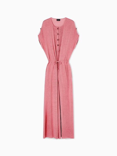 GIORGIO ARMANI LONG DRESS IN LINEN AND SILK JERSEY