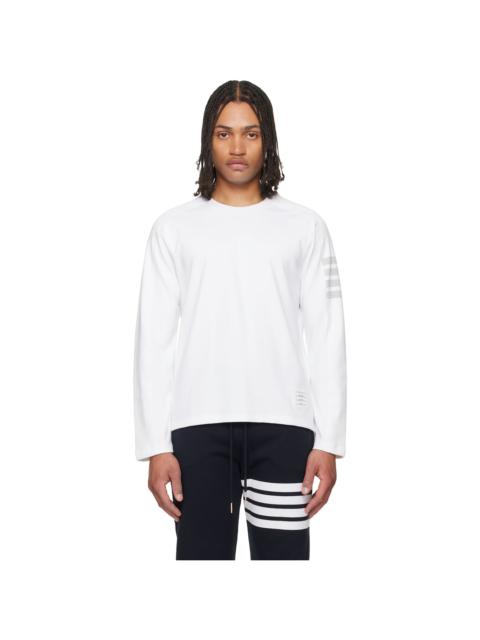 Thom Browne White Milano Cotton 4-Bar T-shirt