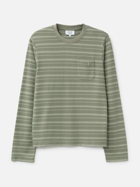 Maison Kitsuné STRIPED LONG SLEEVE REGULAR T-SHIRT
