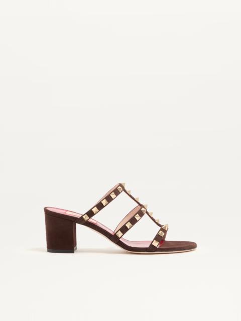 Valentino ROCKSTUD SLIDE SANDAL IN SUEDE 60MM