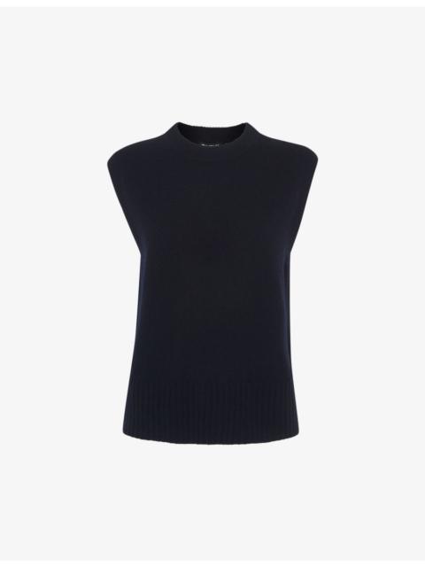 WHISTLES Sleeveless round-neck wool vest