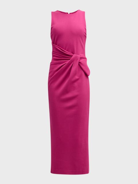 EMPORIO ARMANI Sleeveless Twist-Front Jersey Midi Dress