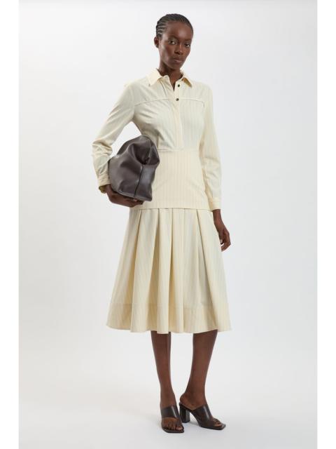 KAREN MILLEN Tailored Pinstripe Collared Maxi Dress