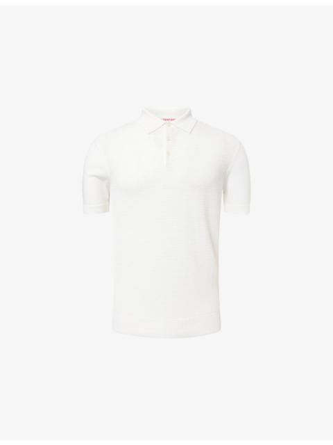 ORLEBAR BROWN Burnham Tie-Knit Silk And Cotton Polo Shirt
