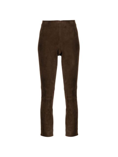 cropped suede trousers
