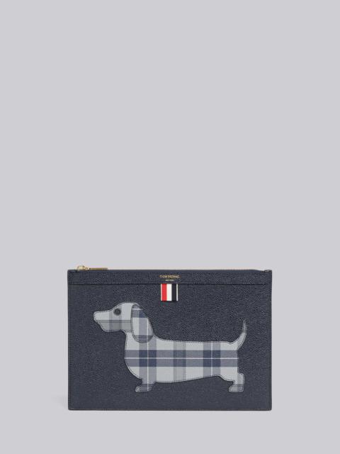 Thom Browne Pebble Grain Leather Tartan Hector Small Document Holder