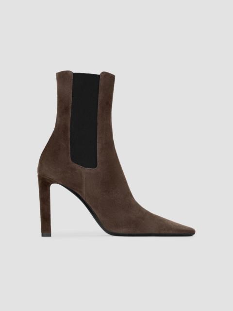 SAINT LAURENT Women's Francoise Chelsea Boots in Suede - Dark Chocolate