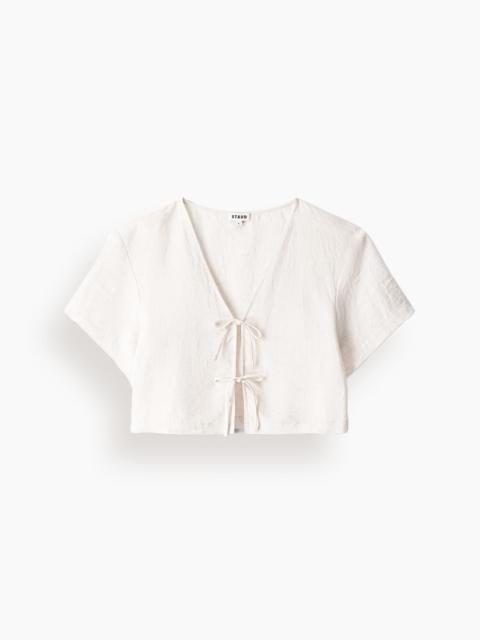STAUD Ava Linen Top in Natural