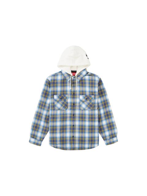 Supreme Supreme Hooded Flannel Zip Up Shirt Blue - 47d2d9cf-d283