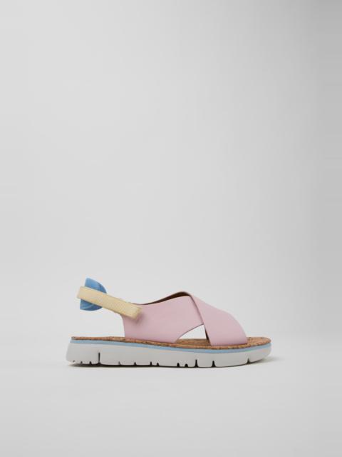 CAMPER Oruga Multicolor Leather and Textile Sandals for Women.