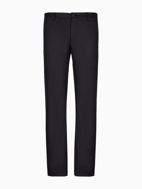 Wool and cashmere gabardine trousers