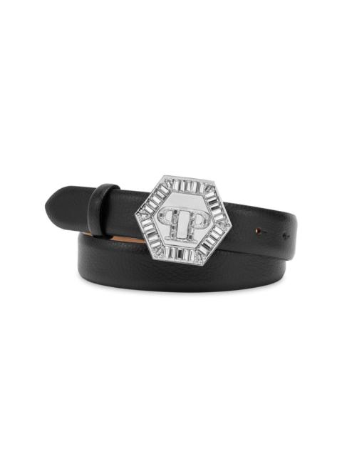 PHILIPP PLEIN logo-embellished leather belt