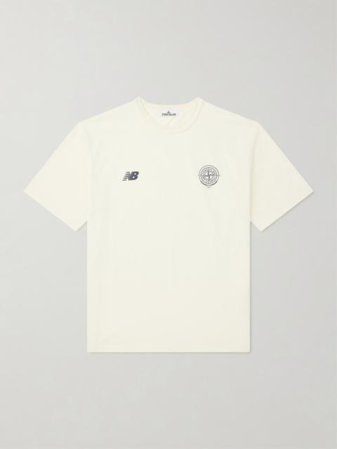 Stone Island New Balance Logo-Print Cotton-Jersey T-Shirt