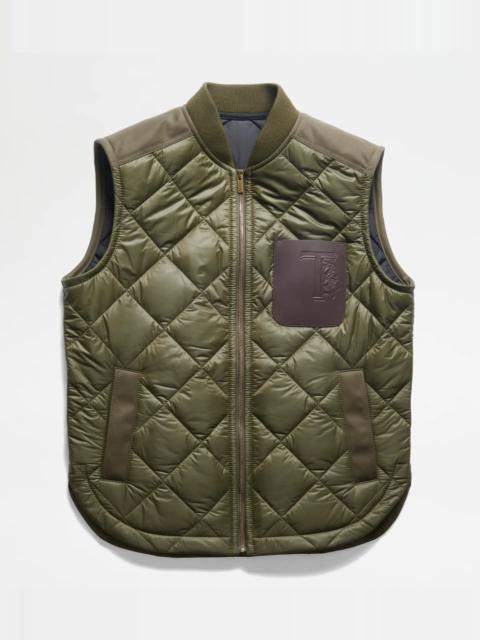 Tod's QUILTED GILET - GREEN
