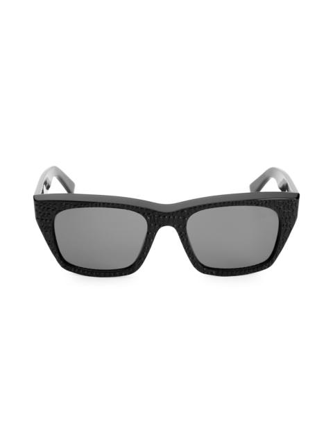 CELINE Men's 53MM Textured Square Sunglasses - Black