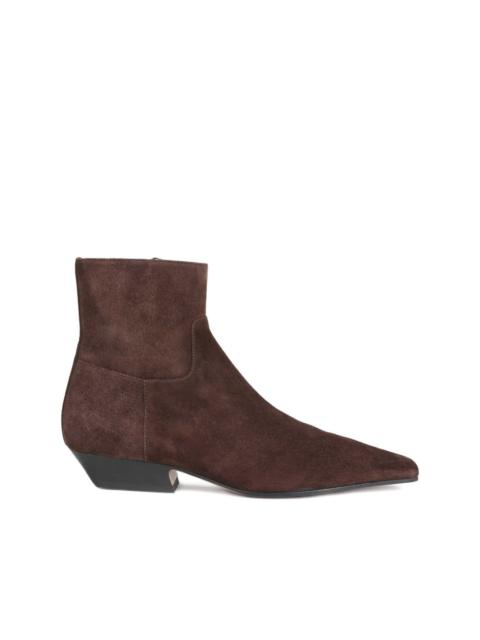 KHAITE Marfa suede square-toe boots